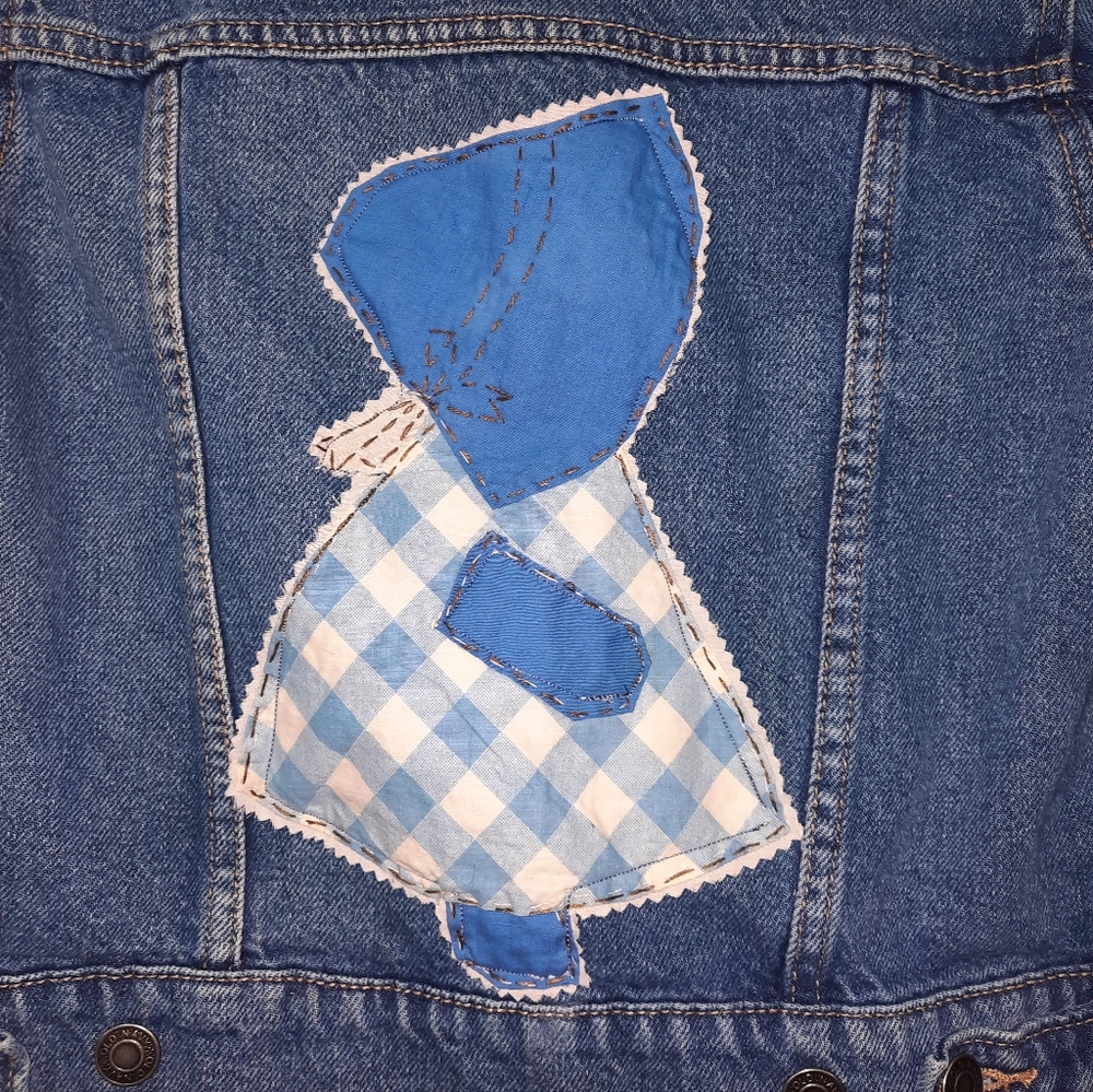 Kids Denim Jacket with Sunbonnet Sue - Picture 3 of 5